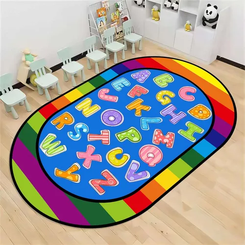 Miniatura 13 de Alfombras de área para niños, 3 x 4 pies, educativas y divertidas con alfabeto ABC, alfombra de aprendizaje temprano para actividades