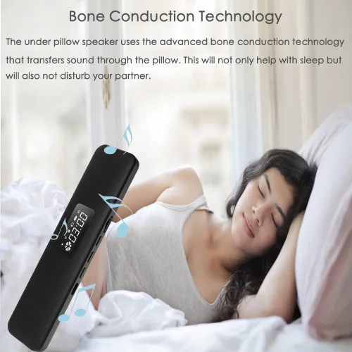 Miniatura 2 de Sleepbar - Altavoz debajo de la almohada, máquina de ruido blanco, mini altavoz portátil para dormir para viajes (negro)