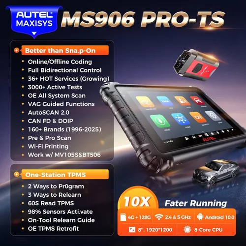 Miniatura 2 de Autel Escáner MaxiSYS MS906 PRO-TS: MS906Pro-TS 2026 Hasta MP900TS MS906 PRO MP900BT MS906MAX, codificación completa de TPMS y OE, herramienta