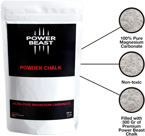 Miniatura 2 de Powder Chalk Gym de 10.58 oz-10.58 onzas, tiza de gimnasio, carbonato de magnesio para un mejor agarre, levantamiento de pesas, escalada en roca