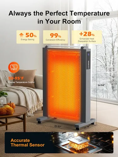 Miniatura 3 de Uthfy Calentadores de espacio de 1500 W para uso en interiores, calentadores de convección de 35 pulgadas para uso en interiores, calefacción de 3