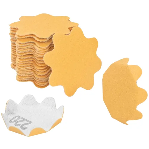 Miniatura 12 de Keystone Flex Edge Gold - Discos de lijado de gancho y bucle de 1 pulgada, papel de arena ondulado para lijadoras de cuencos y accesorios de lijado