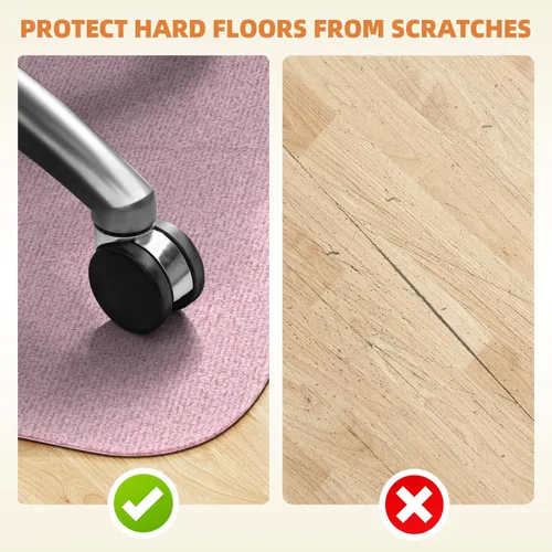 Miniatura 6 de Tapete para silla de oficina para suelo de madera dura y azulejos, tapete para silla de escritorio de computadora de 55 x 35 pulgadas, tapete