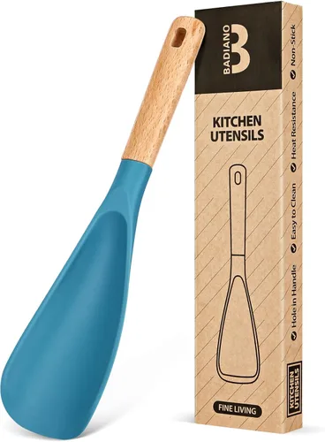 Miniatura 9 de Cuchara de cocina para utensilios de cocina antiadherentes, ideal para cocinar y servir silicona mate resistente sin BPA, cuchara con mango de Azul