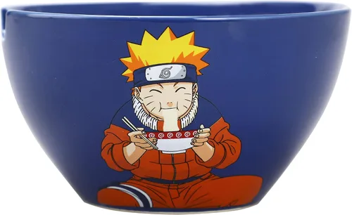Miniatura 6 de Bioworld Naruto Uzumaki Comiendo Fideos 20 oz Ramen Bowl Con Palillos