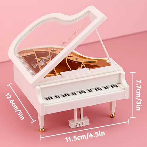 Miniatura 2 de Caja de música de piano, cajas musicales de cuerda, caja de música clásica para niñas, regalo de cumpleaños o decoración de escritorio