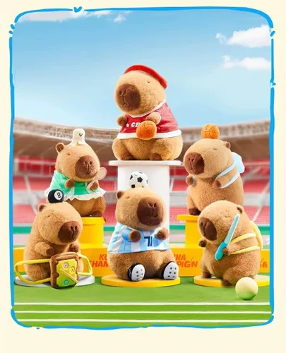 Miniatura 2 de RichRabbit Lindo juguete de peluche de Capybara de fútbol suave juguete lindo regalo de los niños marrón 9 pulgadas
