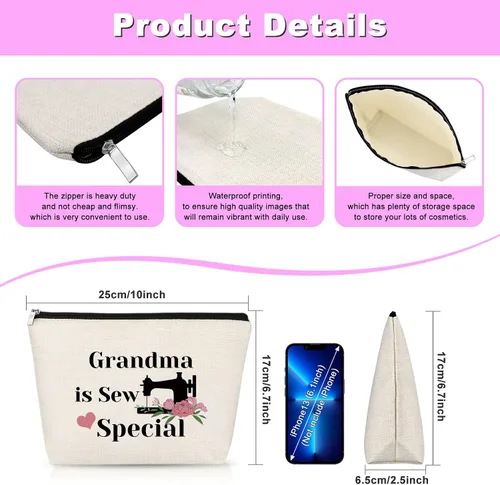 Miniatura 2 de Regalo para el día de la madre para mujeres, regalo de abuela, bolsa de maquillaje de costura, regalos para amantes de la costura, bolsa