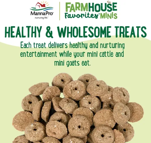 Miniatura 5 de Manna Pro Farmhouse Favorites - Mini golosinas de cabra y ganado - Bocadillos horneados prémium para mini cabras y mini ganado - Mezclado a mano