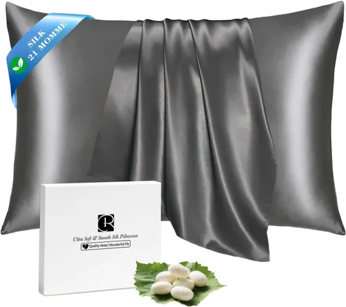 Miniatura 35 de Ravmix - Juego de 2 fundas de almohada de seda para cabello y piel con cremallera oculta, juego de 2 fundas de almohada de seda de morera 21Momme