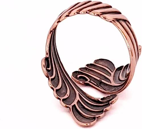 Miniatura 6 de Anillo de desplazamiento de cobre, anillo de derivación de cobre sólido, joyería de cobre puro ajustable
