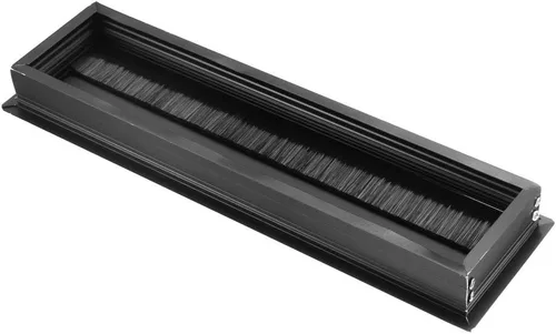 Miniatura 4 de uxcell Cubierta de agujero para cable, 10.591 x 2.677 in, aleación de aluminio, cuadrado, para escritorio, ojales, cubierta de agujero para oficina