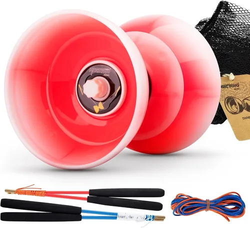 Miniatura 10 de MAGICYOYO Pro Triple Bearing Diabolo Tamaño mediano 5" Azul. Juguete Yoyo chino Diabolo de alto rendimiento con 2 pares de palos de carbono + 2