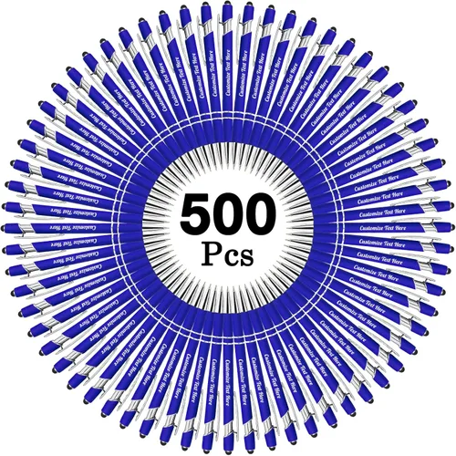 Miniatura 48 de Hasta 500 bolígrafos personalizados a granel con logotipo de mensaje de nombre comercial, bolígrafos grabados personalizados con lápiz óptico
