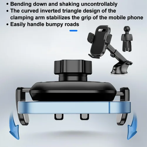 Miniatura 4 de HZEL Soporte de teléfono para automóvil, 2 en 1, soporte para ventilación de aire automotriz para parabrisas de salpicadero, soporte ajustable
