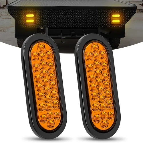 Miniatura 12 de Nilight Luz trasera ovalada de 6 pulgadas, 4 unidades, color rojo, 24 luces LED de parada de freno y giro con ojales de montaje empotrado, 4 luces