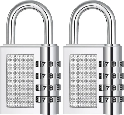 Miniatura 11 de ZHEGE Gym Lock - Candado de combinación de 4 dígitos para casillero, escuela, almacenamiento, habitación, valla, caja de herramientas (negro)
