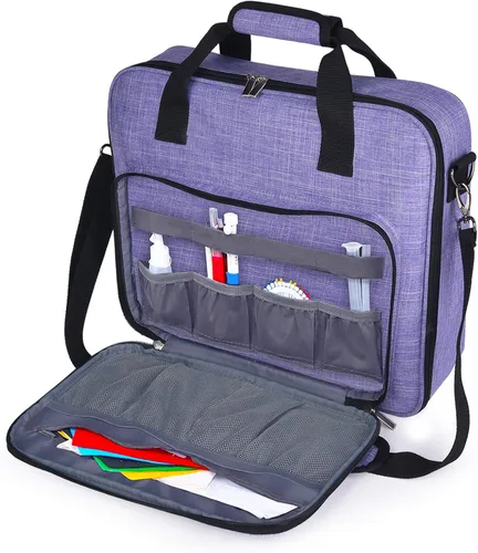 BAGLHER Bolsa Organizadora de Punto de Cruz y Bordado - Gran Almacenamiento Portátil para Proyectos con 3 Compartimentos, Estuche de Transporte