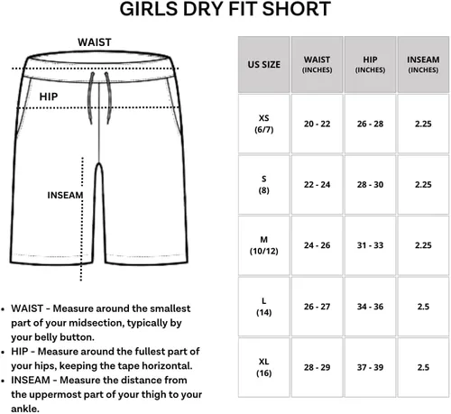 Miniatura 6 de Real Essentials Paquete de 4 pantalones cortos para correr de rendimiento atlético para niñas con cordón y bolsillos