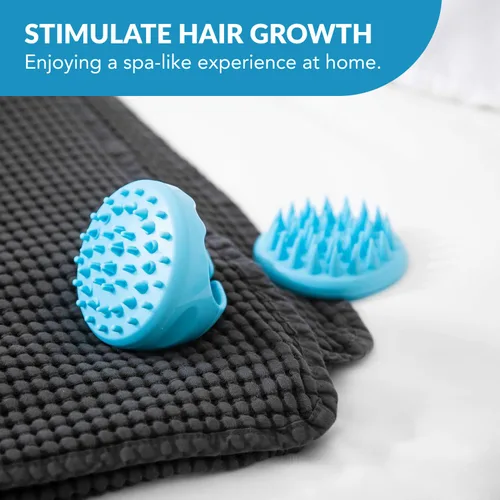 Miniatura 6 de Flathead Products Masajeador de cuero cabelludo y cepillo de champú para eliminar la caspa en la ducha, húmedo y seco, fomenta el crecimiento