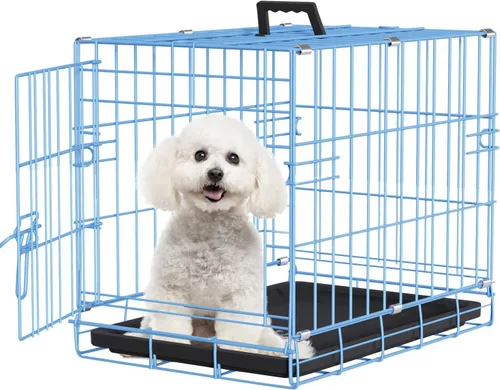 Miniatura 38 de FDW Jaula para perros con doble puerta, jaula plegable de alambre de metal de 36 pulgadas con bandeja extraíble y panel divisor, jaula para mascotas