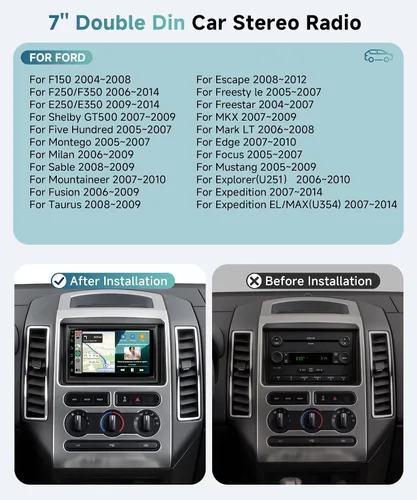 Miniatura 2 de Radio de coche Android de 4 núcleos 2G+64G estéreo para Ford F150/F250/F350 con DSP Carplay inalámbrico Android Auto, Sellrich 7 pulgadas IPS