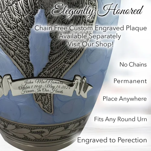 Miniatura 7 de Urna de cremación de ángel azul para cenizas hombre adulto – Urnas de cremación personalizadas para cenizas humanas, urnas decorativas para hombre