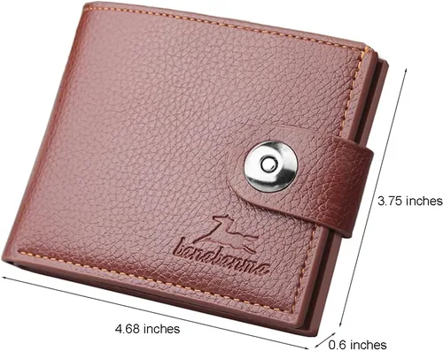 Miniatura 32 de Cartera delgada para hombre con monedero, cartera minimalista con cremallera, carteras plegables para hombre con tarjetero de crédito, cartera