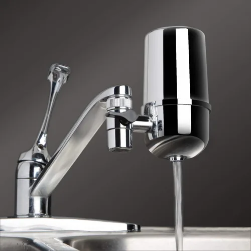 Miniatura 2 de iSpring Filtro de agua para grifo DF1-CHR, sistema de filtración de agua de bloque de carbono, filtro de agua del grifo, reduce el cloro, metales