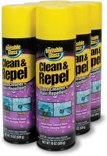 Invisible Glass 91184-6PK Limpiar y repeler – Limpiador de cristales en aerosol y repelente a la lluvia, limpia los parabrisas exteriores, repele la