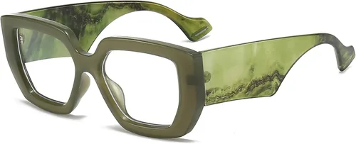 Miniatura 28 de AIEYEZO Gafas de luz azul con marco grueso para hombres y mujeres, gafas cuadradas de moda para computadora, antifatiga ocular y previenen el dolor