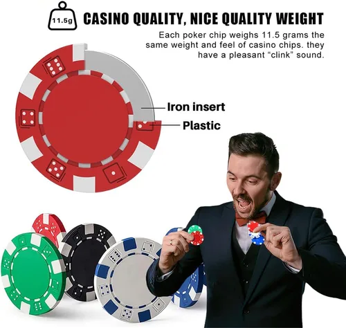 Miniatura 2 de 11.5 Gram Bulk Chip Accessories, 10 Pcs Professional Poker Chip, Casino Poker Chips,Clay Composite Casino Poker Chips for Casino Card Games Texas