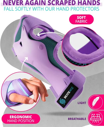 Miniatura 7 de SKATEWIZ Juego de almohadillas de protección para patineta para niños y adultos - Smash - Almohadillas para patines [6 piezas] con protectores