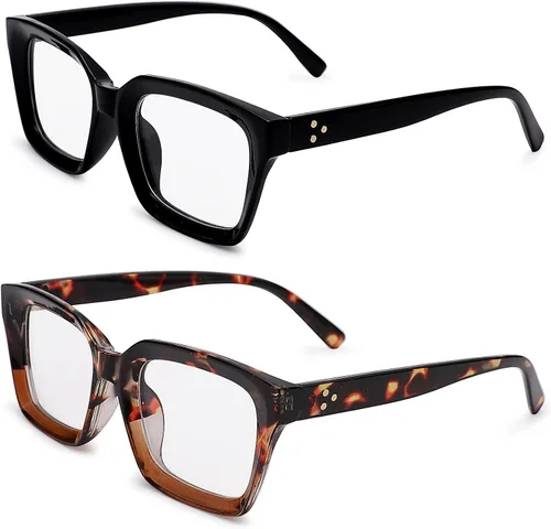 COASION Lentes de bloqueo de luz azul, lentes clásicos gruesos con montura cuadrada para mujeres y hombres
