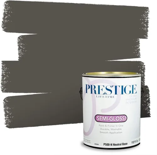 Miniatura 101 de PRESTIGE Paints - Pintura interior e imprimación en uno, 1 galón, cáscara de huevo, pimienta envejecida
