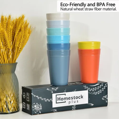 Miniatura 2 de Homestockplus 【Juego de 8】 Tazas de 20 onzas, vasos irrompibles aptos para microondas y lavavajillas, sin BPA, reutilizables y ecológicos