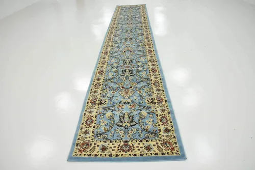 Miniatura 5 de Unique Loom Kashan Collection - Alfombra tradicional con diseño floral, color negro Celeste/azul marino