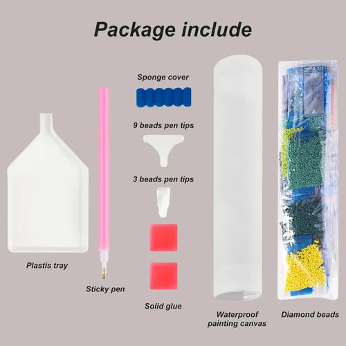 Miniatura 5 de Stalente Kits de pintura de diamantes para adultos, kits de arte de diamantes 5D para principiantes, pintura de diamante redonda para decoración