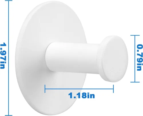 Miniatura 5 de Paquete de 2 ganchos de pared adhesivos blancos de acero inoxidable sin daños, ganchos impermeables para sombreros, para baño, cocina