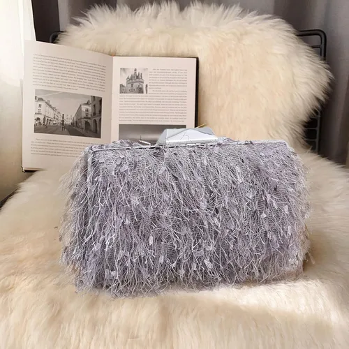 Miniatura 6 de CORIOS Bolsos de mano pequeños para mujer, bolso de noche esponjoso
