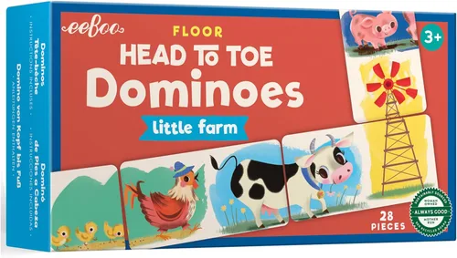 Miniatura 4 de eeBoo Animal Parade Dominó de pies a cabeza – Juego a juego de 28 piezas, azulejos de animales coloridos, diversión sin pantalla para niños a partir