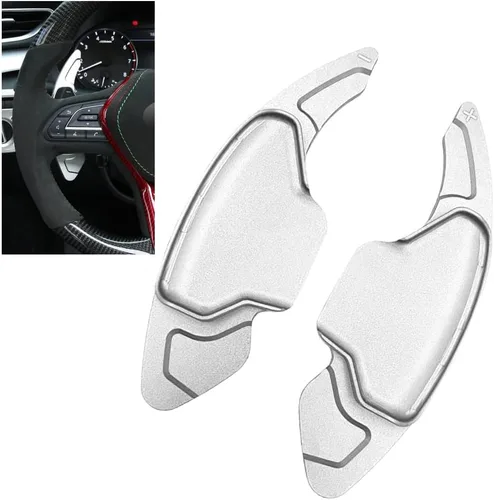 Miniatura 4 de SANRILY Fundas de aluminio negro para palanca de cambios de volante para Infiniti Q50 QX50 Q60 Coupé 2019 y para Nissan Skyline GT Rogue 2021 2022
