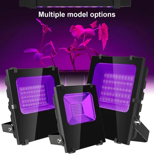 Miniatura 7 de Luces negras de 300 W para exteriores, luces LED comerciales de alta potencia con enchufe con certificación UL, IP66, luz negra impermeable 395 nm