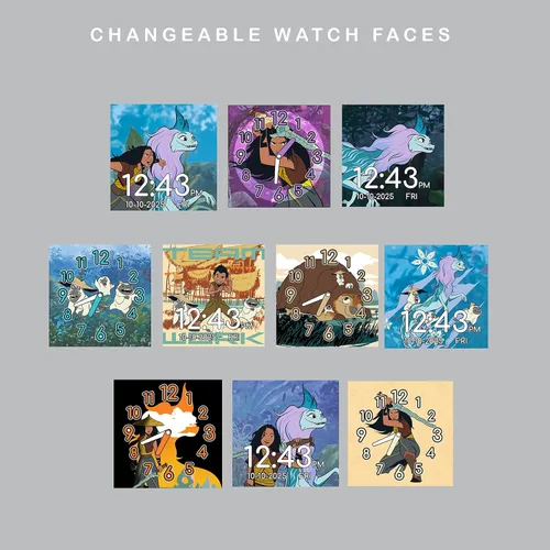 Miniatura 6 de Accutime Disney Raya the Last Dragon - Reloj inteligente educativo con pantalla táctil para niños niñas niños pequeños - Cámara para selfie