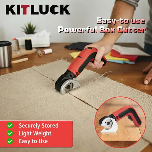 Miniatura 7 de KITLUCK Tijeras eléctricas inalámbricas, cortador de caja de cartón recargable de 4 V, cortador de caja eléctrico de iluminación con una hoja