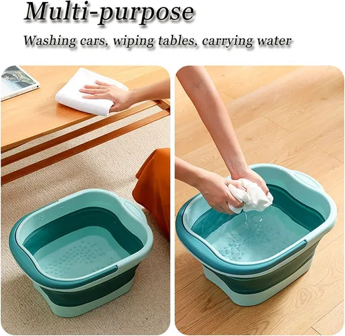 Miniatura 4 de WMHYLYH Masajeador plegable para pies secos y agrietados, bañera de remojo de pies con punto de acupuntura de masaje, lavabo de remojo de pies