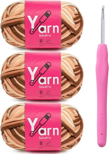 Miniatura 25 de Hilo de Crochet con Hilo de Algodón para Crochet – Hilos de Crochet Tejido para Principiantes con Puntadas Fáciles de Ver – Hilo para Crochet