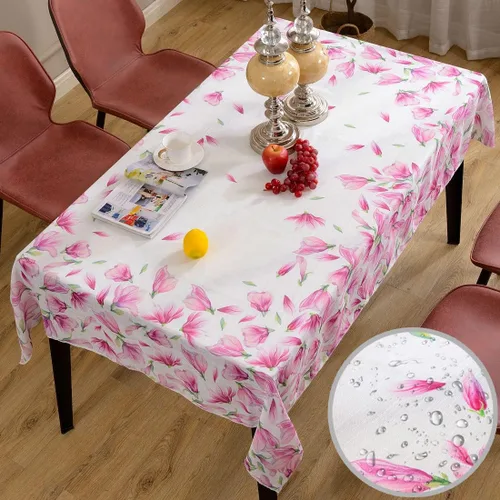 Miniatura 7 de Mantel bordado de lino de algodón rectangular con borla, a prueba de derrames, a prueba de polvo, mantel decorativo lavable para cocina, comedor