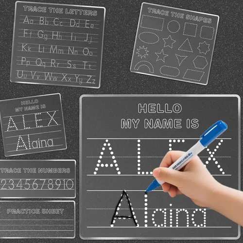 Miniatura 6 de Tablero de rastreo de nombres personalizado, pizarra de borrado en seco, alfabeto acrílico regrabable personalizado y número, letrero de escritura a