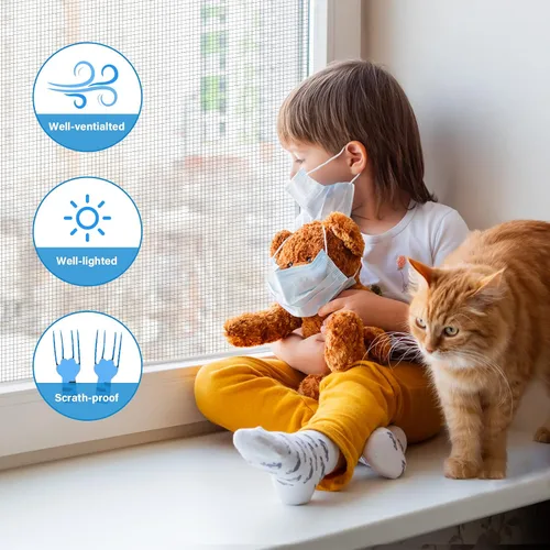 Miniatura 6 de HOMMEE Kit de reparación de puertas de pantalla y mosquitera, malla de fibra de vidrio de 39 x 118 pulgadas con herramienta rodante y ranura
